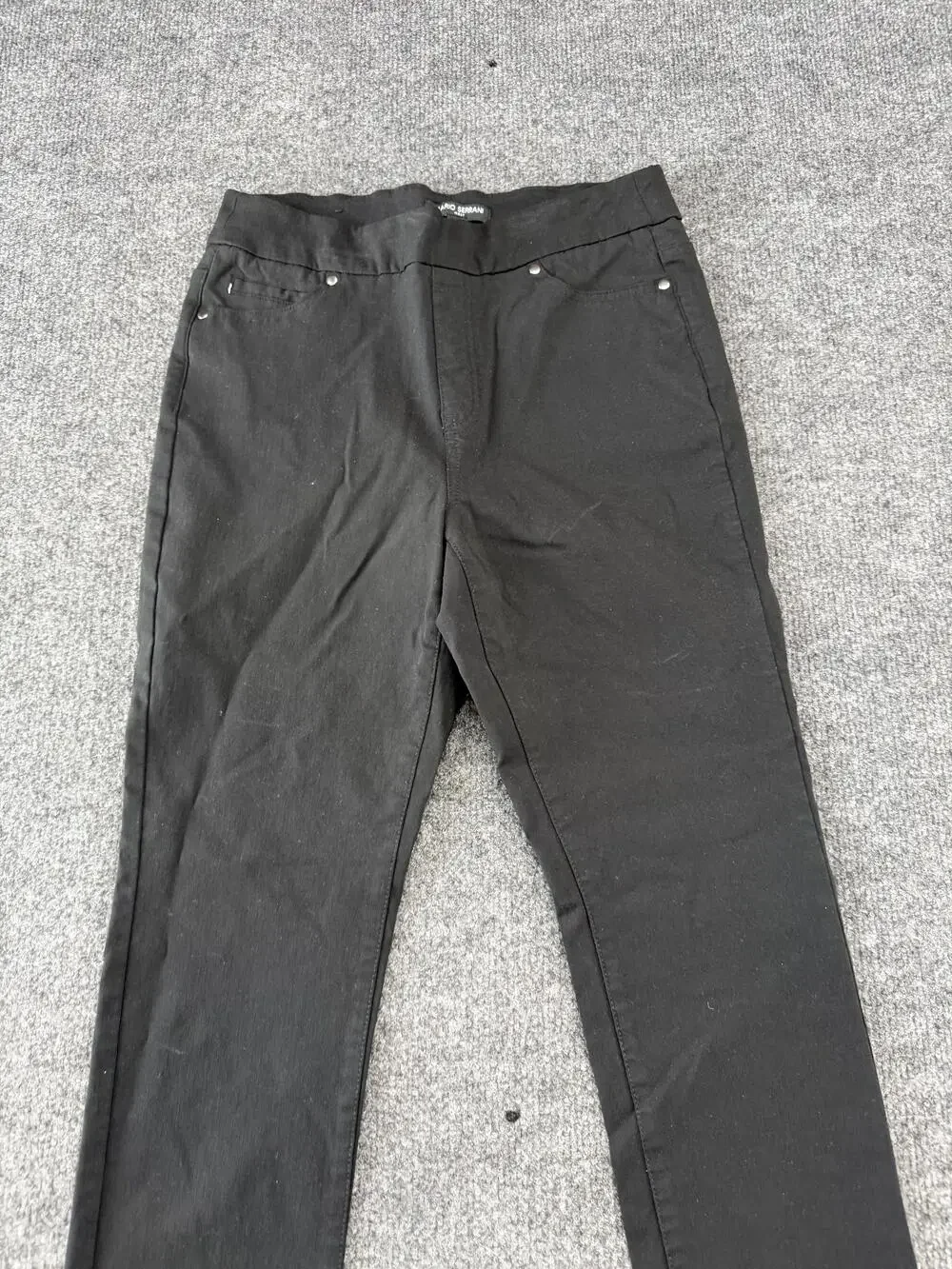 Mario Serrani Pants Womens Small Black Ponte Jegging Elastic Waist Stretch